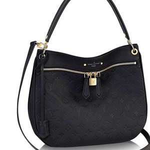 Louis Vuitton Spontini Handbag Monogram Empreinte Leather Black